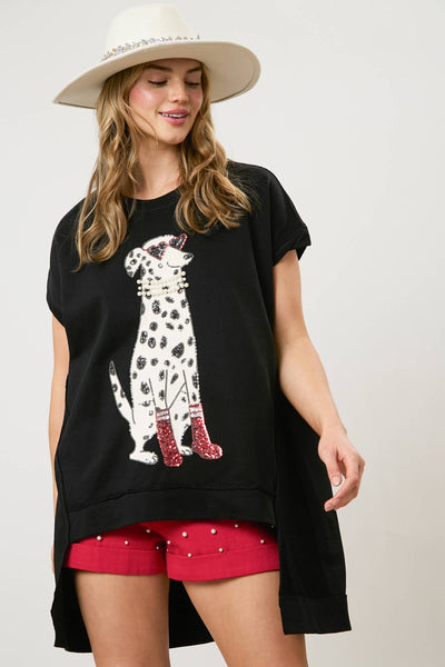 Fashionista Babe Oversized Dalmatian Top