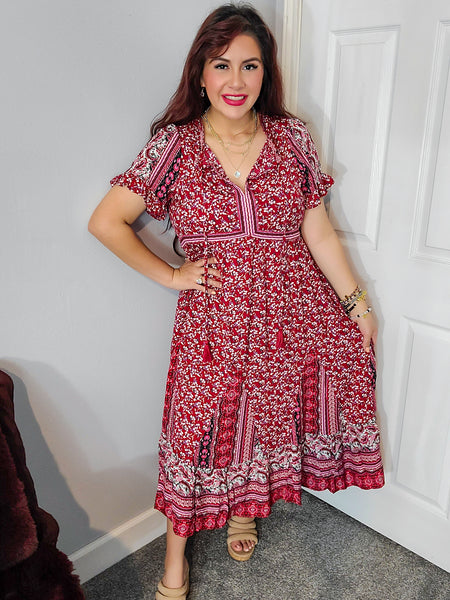 Afternoons In The Vineyard Midi Dress