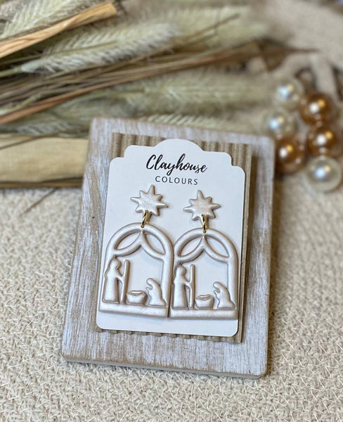 Nativity Scene Dangle Earrings