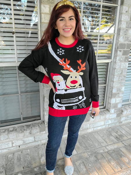 Reindeer and Santa Sweater