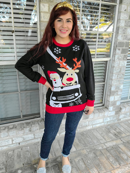 Reindeer and Santa Sweater