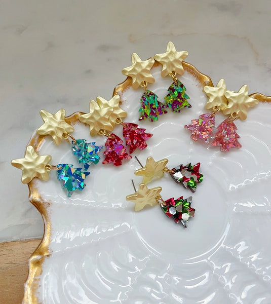 Christmas Tree Acrylic Earrings