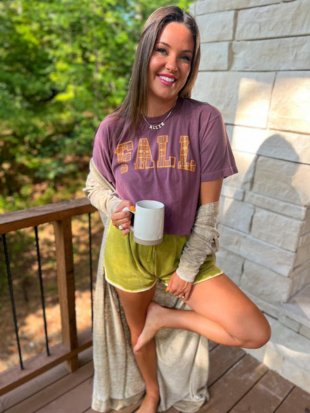 Fall Plaid Shirt-Plum