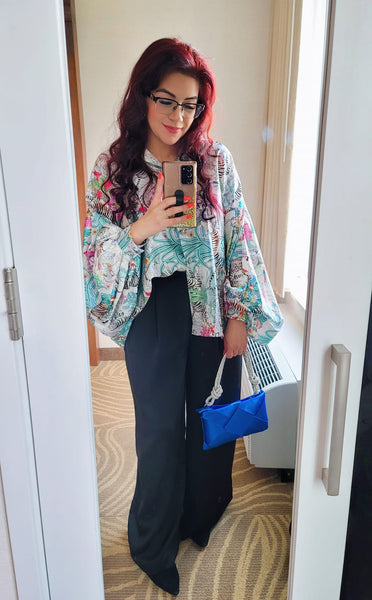 Beulah Style Hollywood Ready Satin Blouse