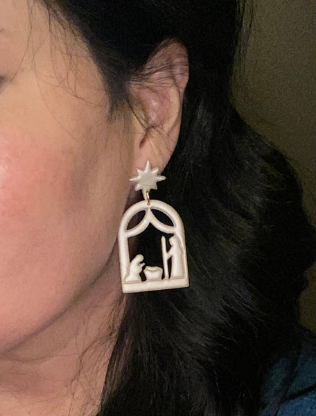 Nativity Scene Dangle Earrings