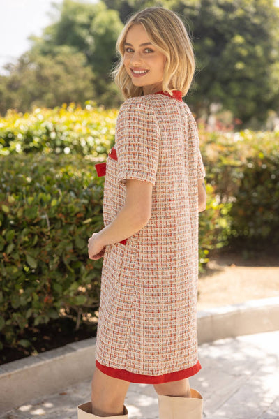 Romantic Ribbon Tweed Dress