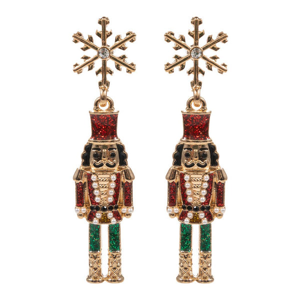 Christmas Nutcracker Enamel Earrings