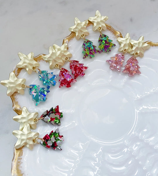 Christmas Tree Acrylic Earrings