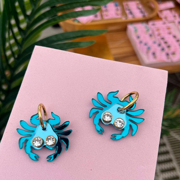 Blue Crab Earrings