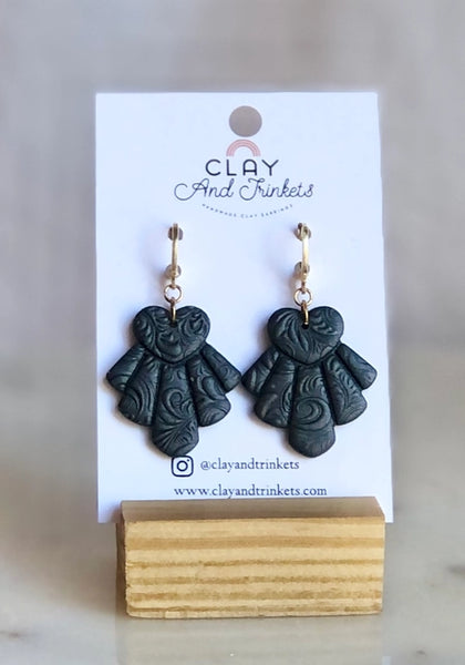 Deco Heart Hoop Earrings