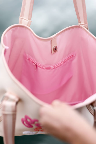 Good Times Ahead Neoprene Tote - (Light Pink)