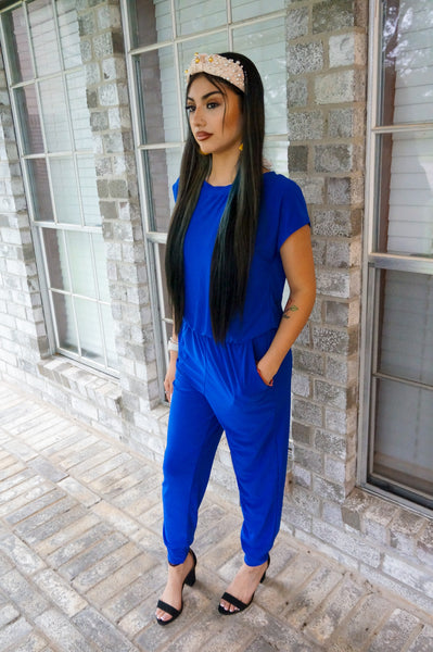 Beach Day Royal Blue Jumpsuit