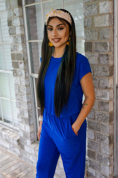 Beach Day Royal Blue Jumpsuit