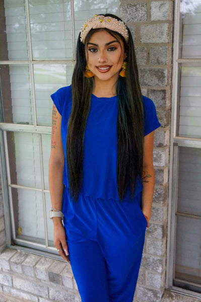 Beach Day Royal Blue Jumpsuit