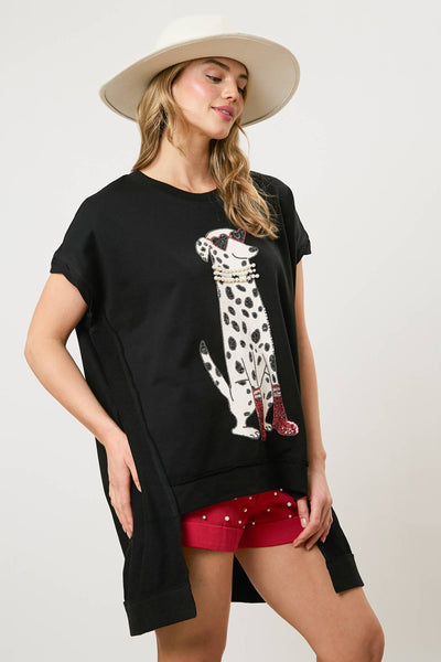 Fashionista Babe Oversized Dalmatian Top