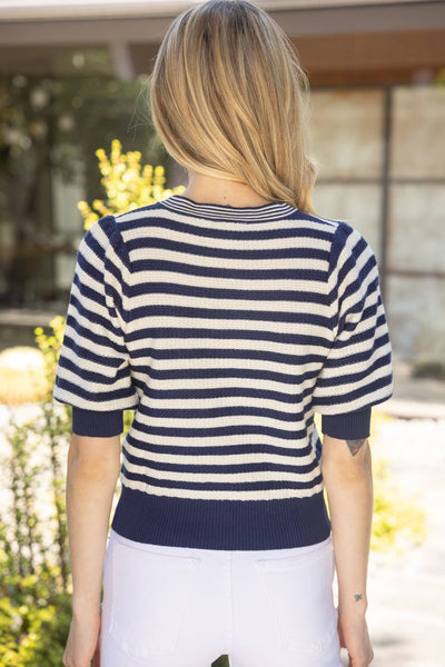 Dinner by the Sea Striped Knit Top