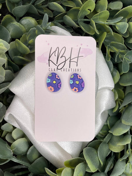 Easter Floral Egg Handmade Clay Earrings