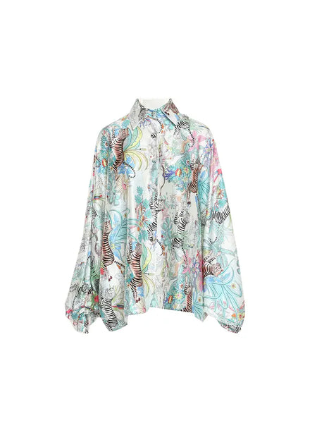 Beulah Style Hollywood Ready Satin Blouse