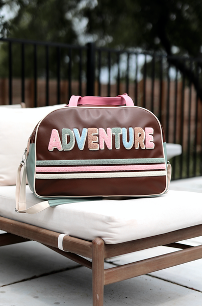 Duffle Bag- Adventure (Espresso/Cream/Sage/Pink)
