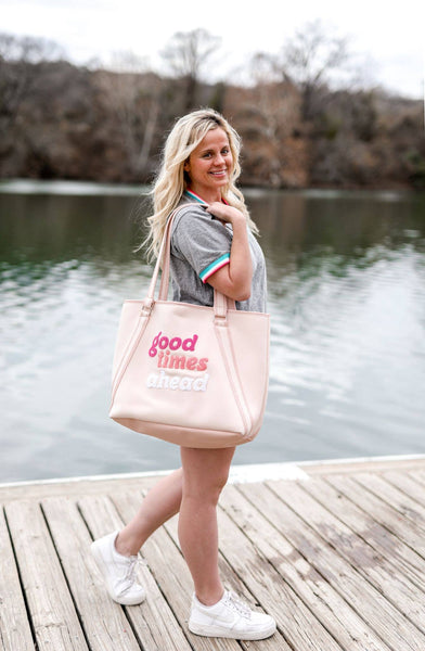 Good Times Ahead Neoprene Tote - (Light Pink)