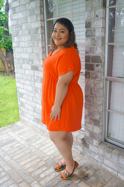 Starburst Dreams Shift Dress-Orange/Red