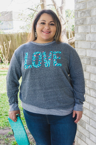 Love Leopard French Terry Sweatshirt