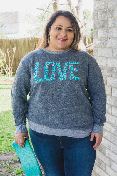 Love Leopard French Terry Sweatshirt