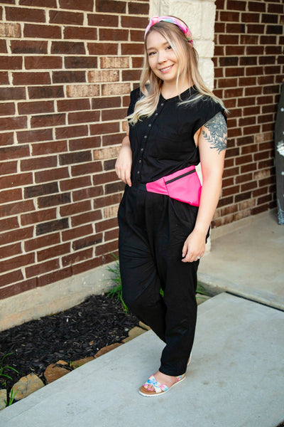Saturday Strolls in the City Romperalls-Midnight Black