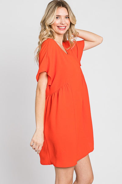 Starburst Dreams Shift Dress-Orange/Red