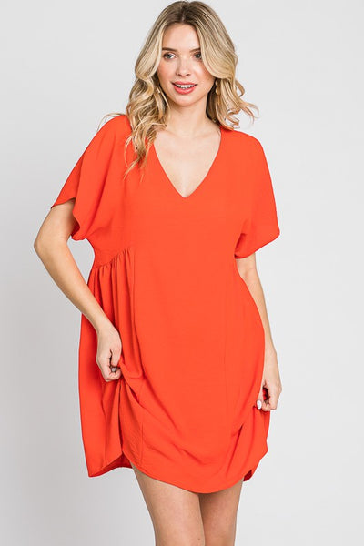 Starburst Dreams Shift Dress-Orange/Red