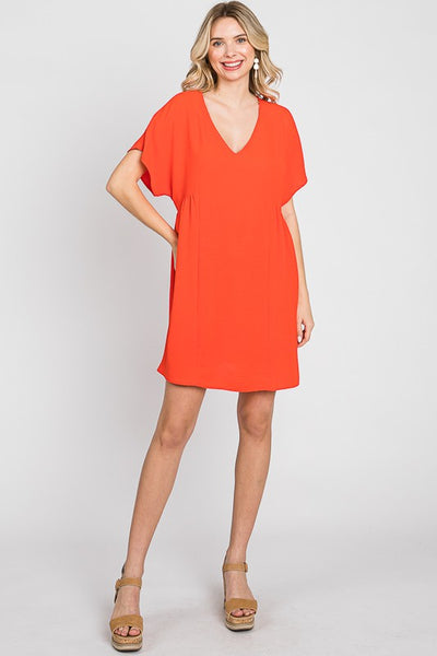 Starburst Dreams Shift Dress-Orange/Red
