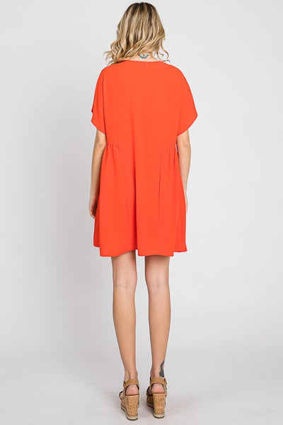 Starburst Dreams Shift Dress-Orange/Red