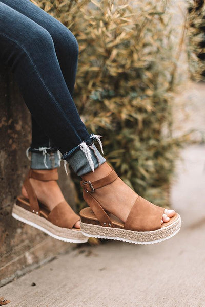 Key To Your Heart Tan Espadrille Sandals