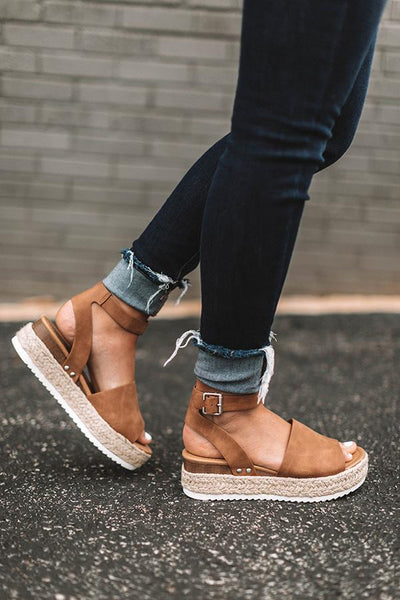 Key To Your Heart Tan Espadrille Sandals
