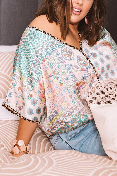 Mint Kisses & Fresh Roses Satin Shift Top