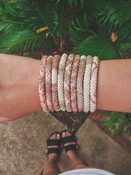 Fair Trade Nepal Roll On Bracelet- Rose All Day
