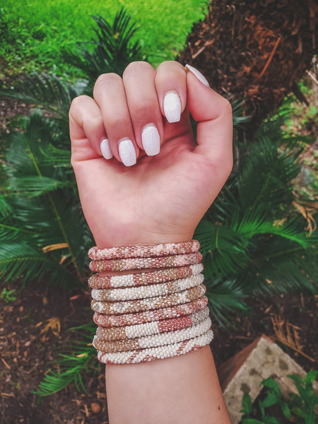 Fair Trade Nepal Roll On Bracelet- Rose All Day
