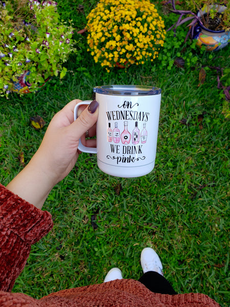 On Wednesdays We Drink Pink Travel Cup