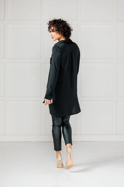 Night Out On The Town Black Sequin Blouse