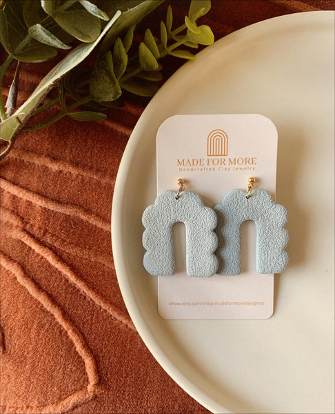 Pastel Blue- Clay Earrings