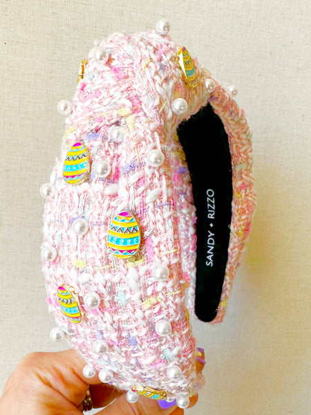Pink Tweed Easter Headband