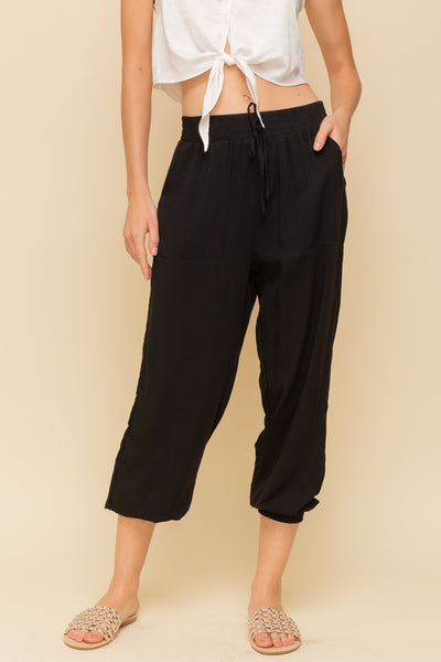 Feels Like Heaven Rayon Black Joggers