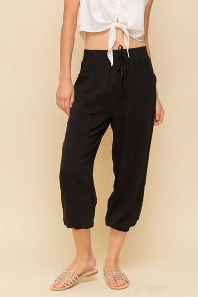 Feels Like Heaven Rayon Black Joggers