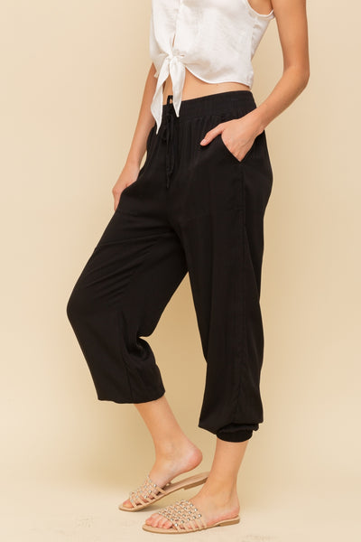 Feels Like Heaven Rayon Black Joggers