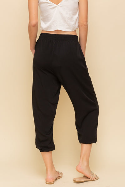 Feels Like Heaven Rayon Black Joggers