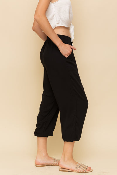 Feels Like Heaven Rayon Black Joggers