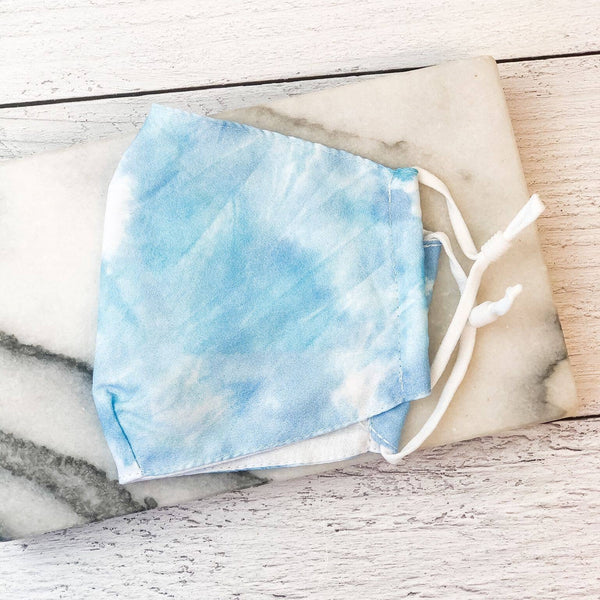 Blue Tie Dye Face Mask