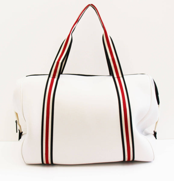 The Cassie Weekender Oxford Collection-Beige With Red Stripe