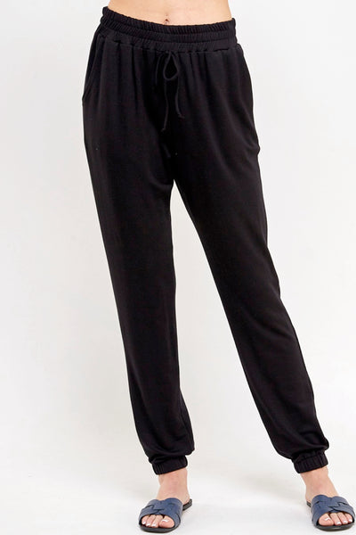 Let's Stay In French Terry Joggers-Black