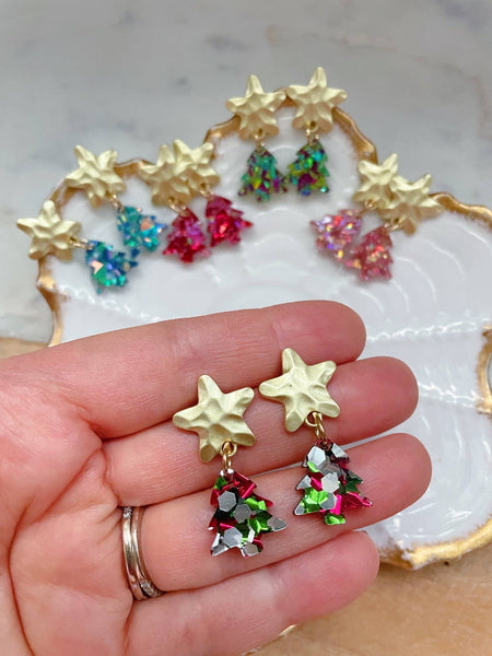 Christmas Tree Acrylic Earrings